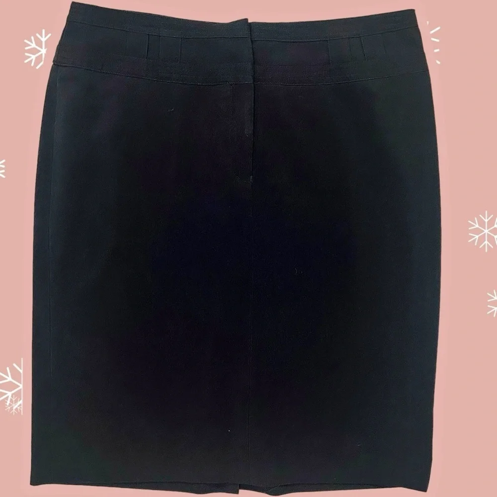 Sandro Sportswear Black Midi Pencil Skirt With Zip Fly & Belt Loops Size 12